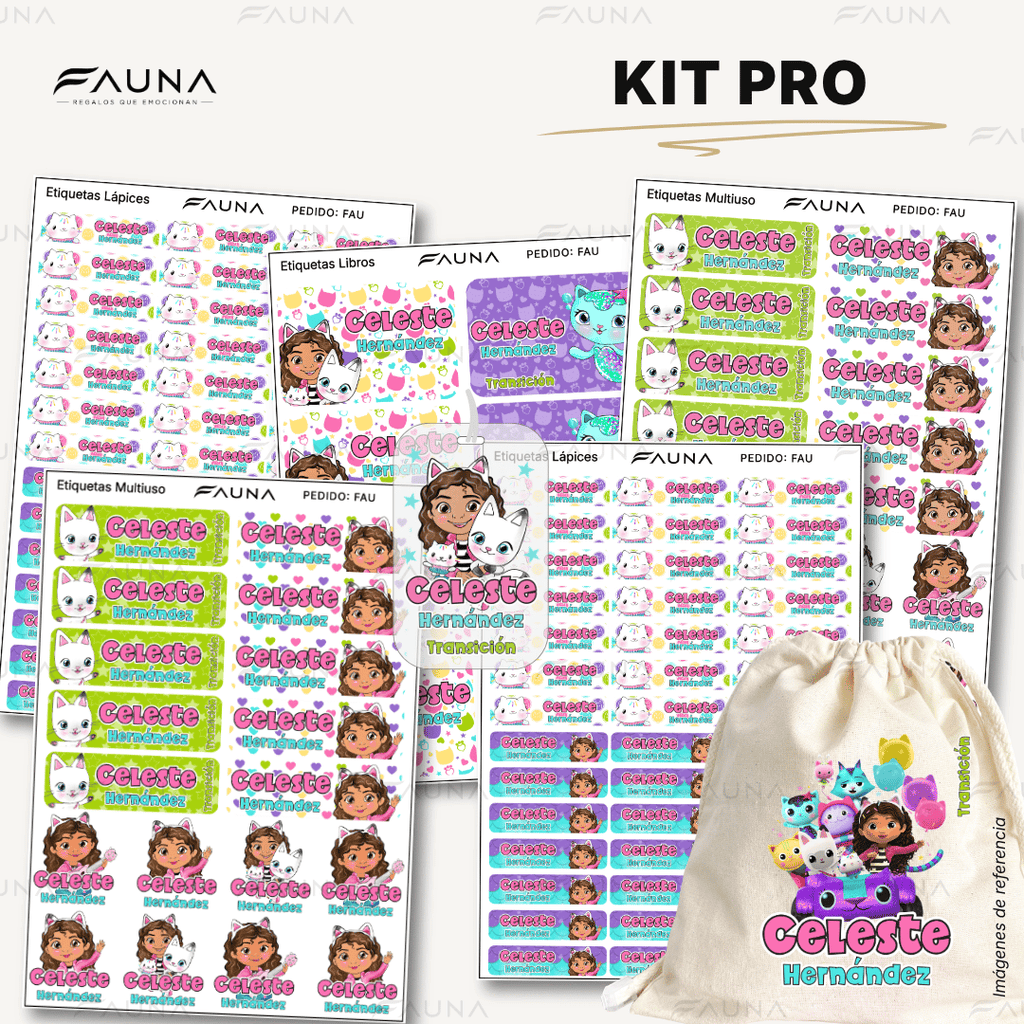 Gatita Aventurera 🏡 - Etiquetas Escolares Premium Personalizadas