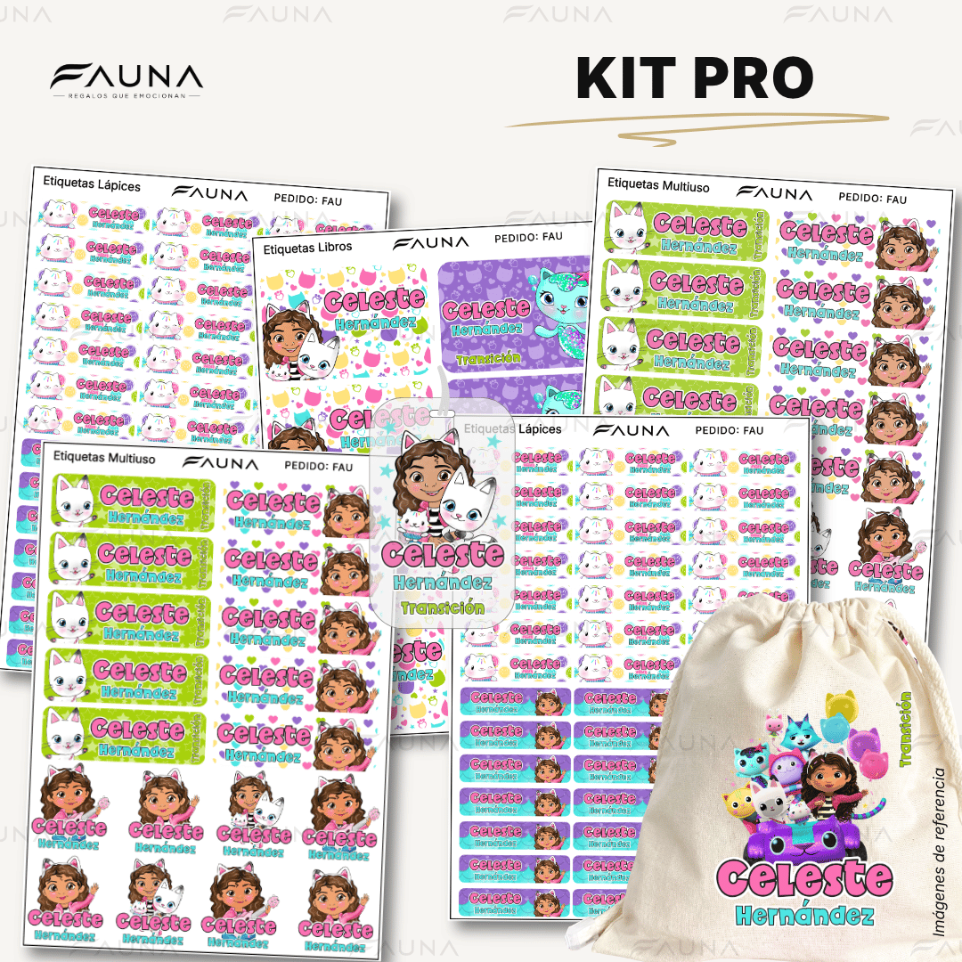 Gatita Aventurera 🏡 - Etiquetas Escolares Premium Personalizadas
