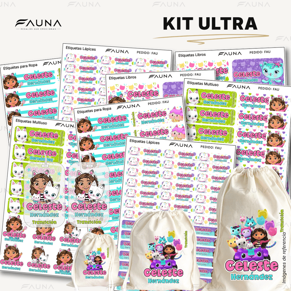 Gatita Aventurera 🏡 - Etiquetas Escolares Premium Personalizadas