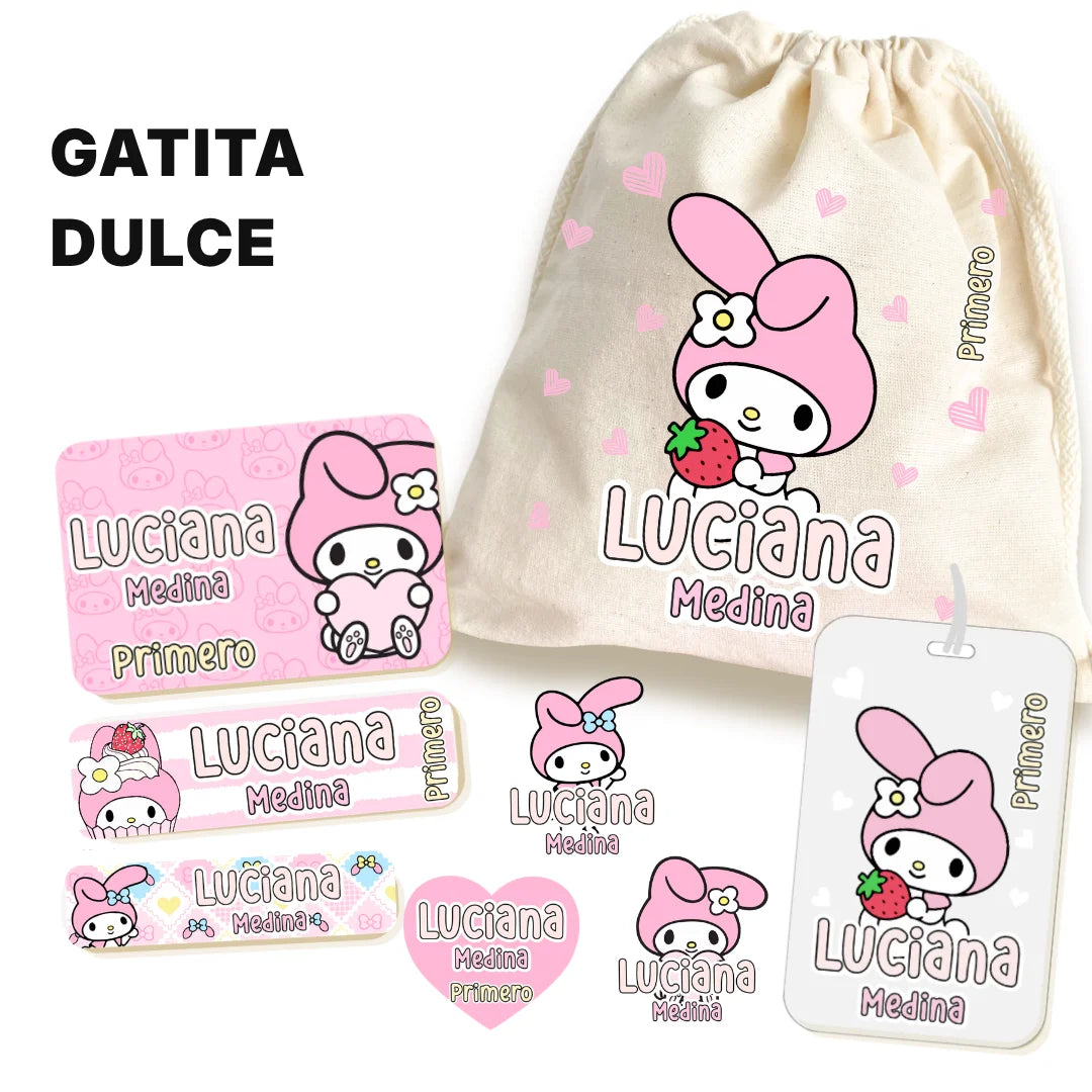Gatita Dulce – Etiquetas Escolares Personalizadas