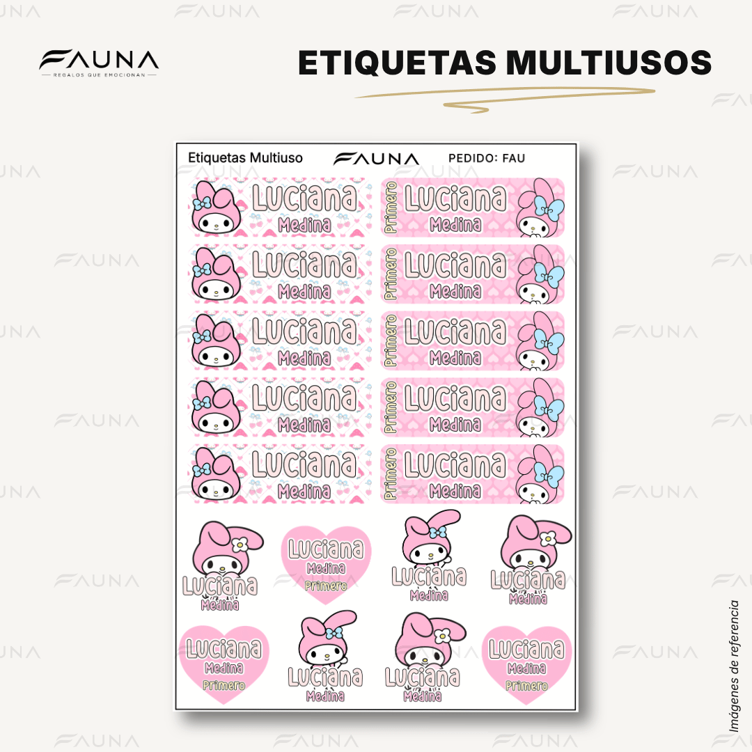Gatita Dulce 🌸 - Etiquetas Escolares Premium Personalizadas