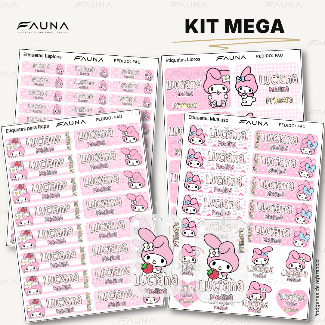 Gatita Dulce 🌸 - Etiquetas Escolares Premium Personalizadas