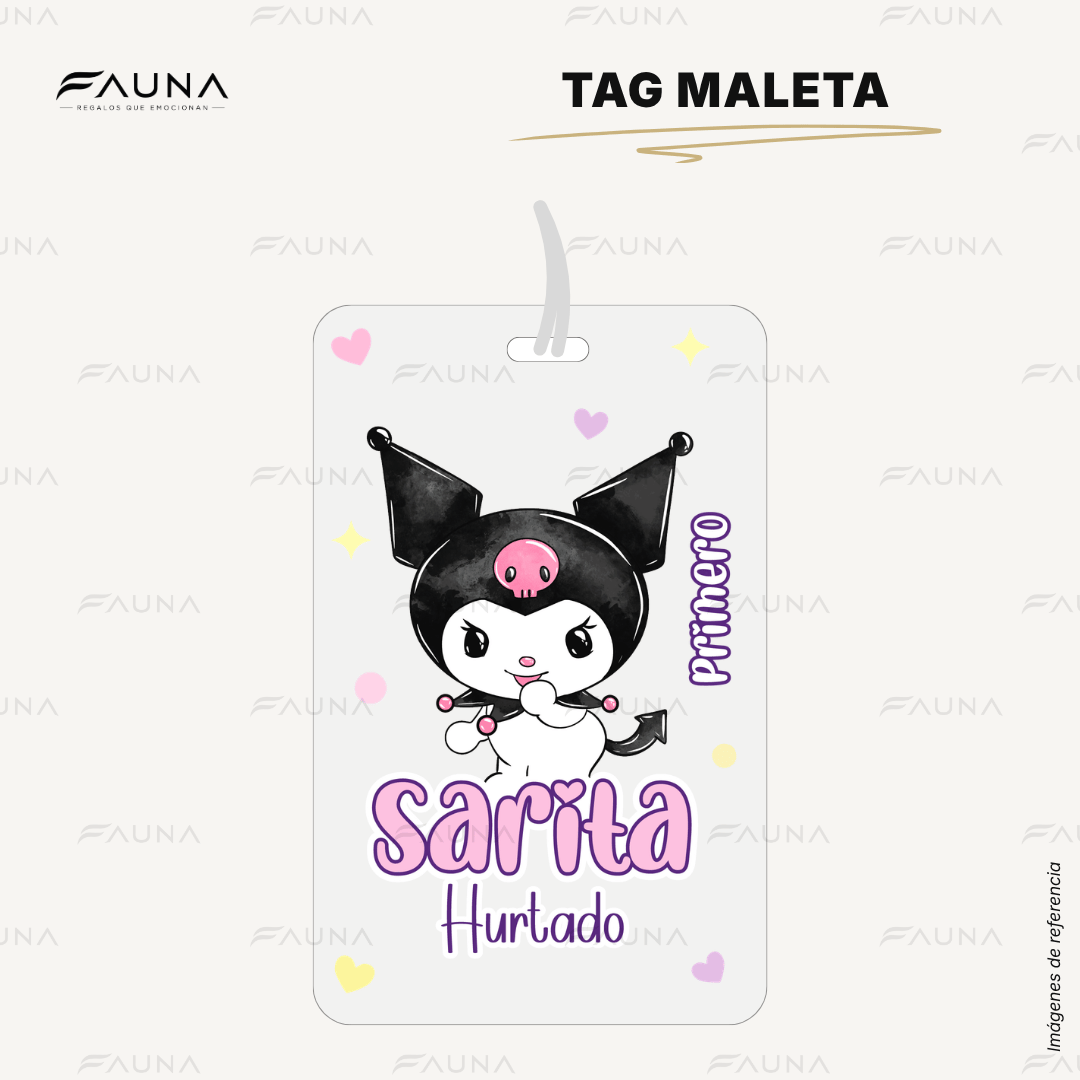 Gatita Kawaii Oscura 💜 - Etiquetas Escolares Premium Personalizadas