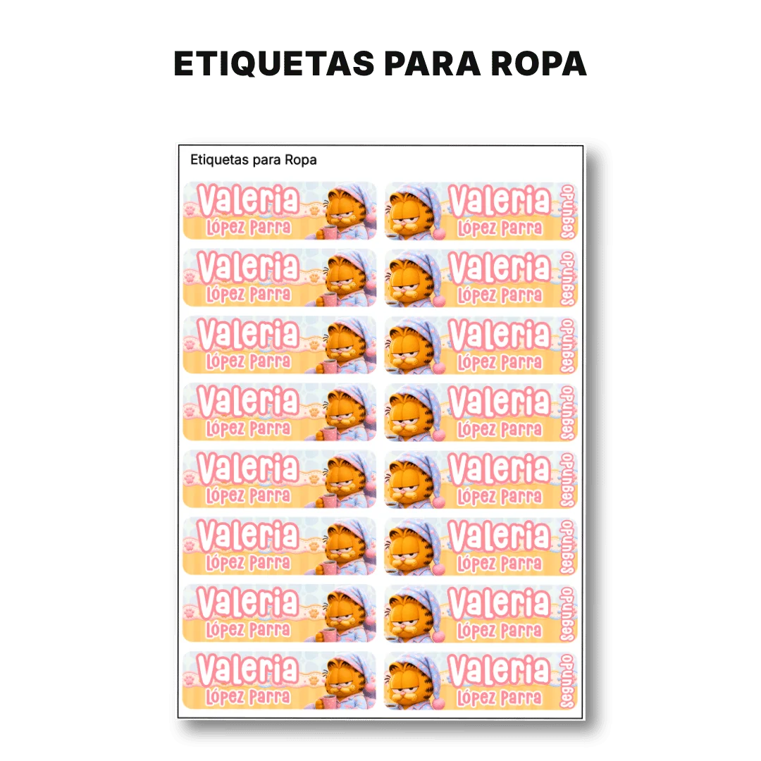 Gato Comelón – Etiquetas Escolares Personalizadas