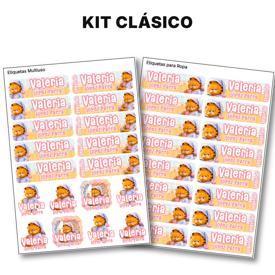 Gato Comelón – Etiquetas Escolares Personalizadas