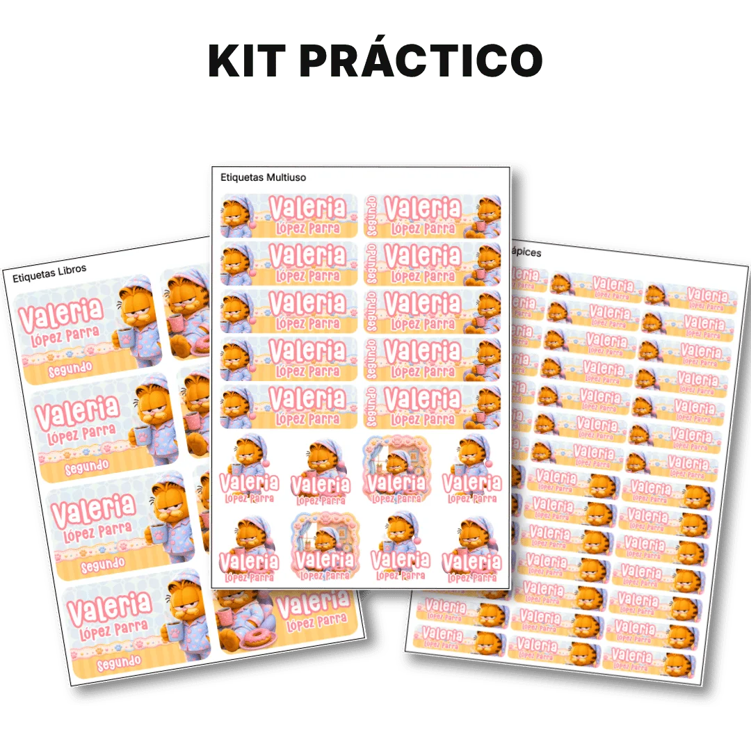 Gato Comelón – Etiquetas Escolares Personalizadas