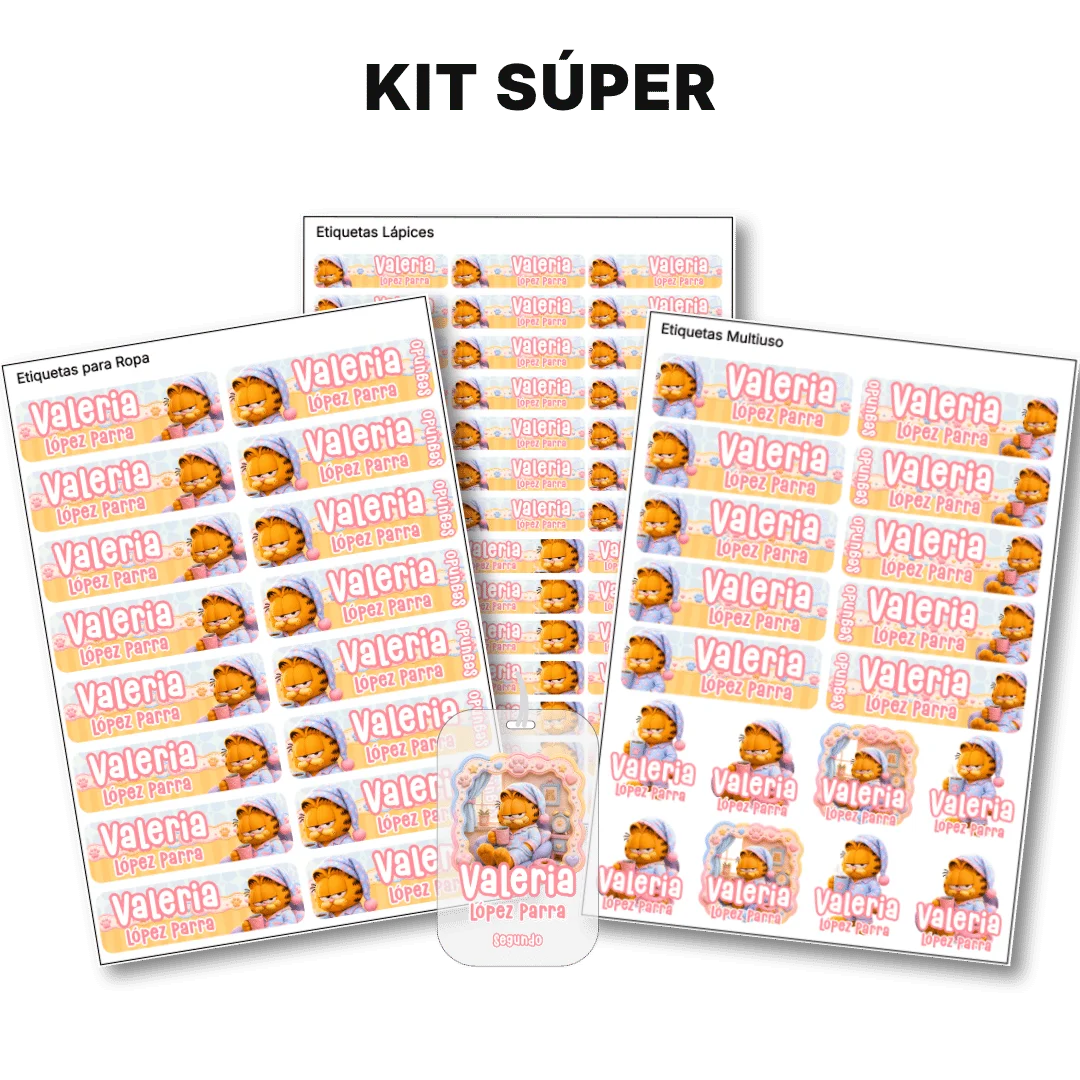 Gato Comelón – Etiquetas Escolares Personalizadas