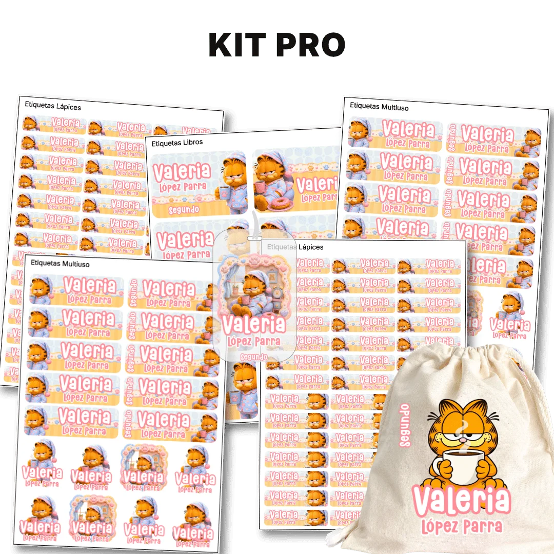 Gato Comelón – Etiquetas Escolares Personalizadas
