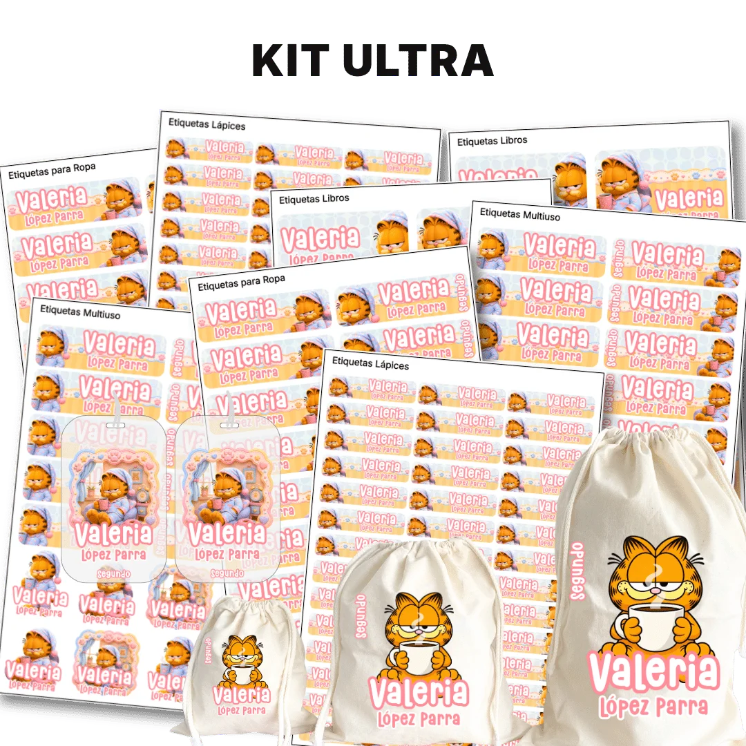 Gato Comelón – Etiquetas Escolares Personalizadas
