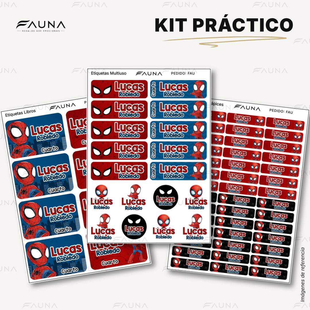 Héroe Arácnido 🕷️ - Etiquetas Escolares Premium Personalizadas