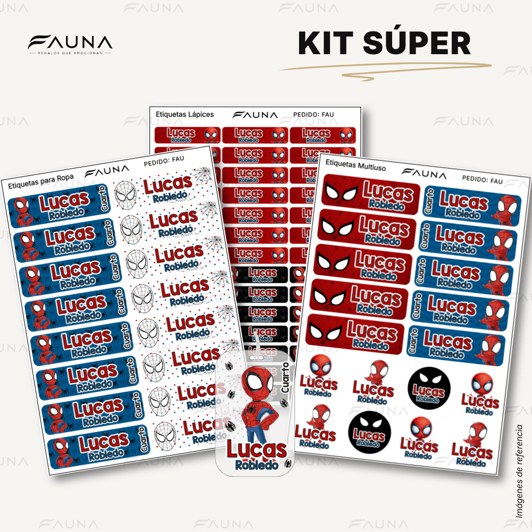 Héroe Arácnido 🕷️ - Etiquetas Escolares Premium Personalizadas