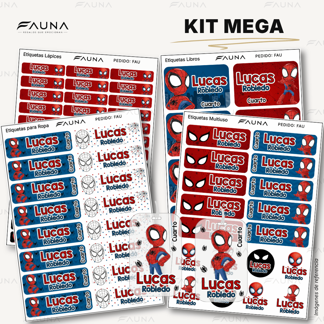 Héroe Arácnido 🕷️ - Etiquetas Escolares Premium Personalizadas