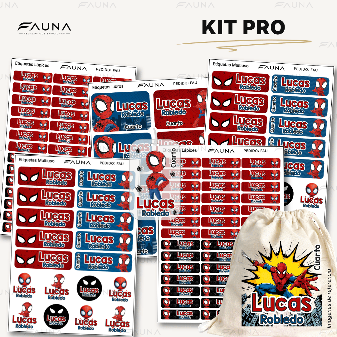 Héroe Arácnido 🕷️ - Etiquetas Escolares Premium Personalizadas