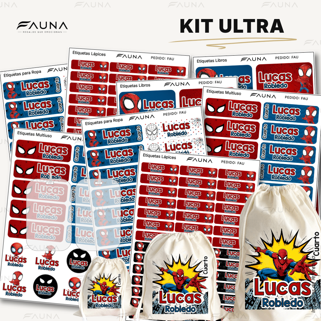 Héroe Arácnido 🕷️ - Etiquetas Escolares Premium Personalizadas
