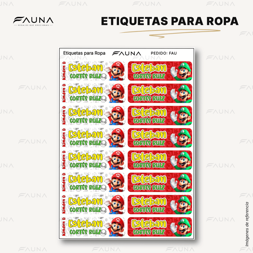 Héroe Gamer Clásico 🍄 - Etiquetas Escolares Premium Personalizadas