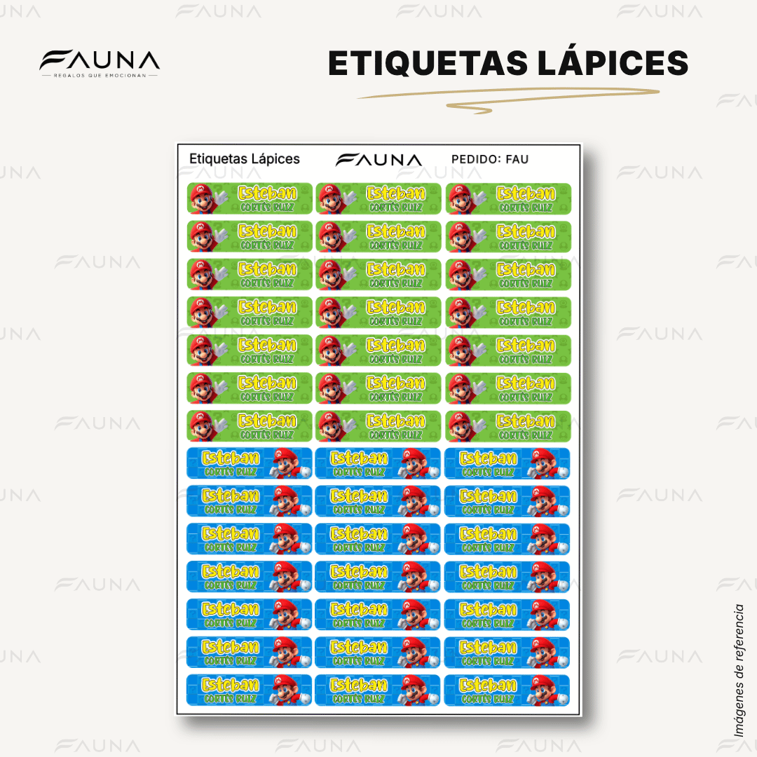 Héroe Gamer Clásico 🍄 - Etiquetas Escolares Premium Personalizadas