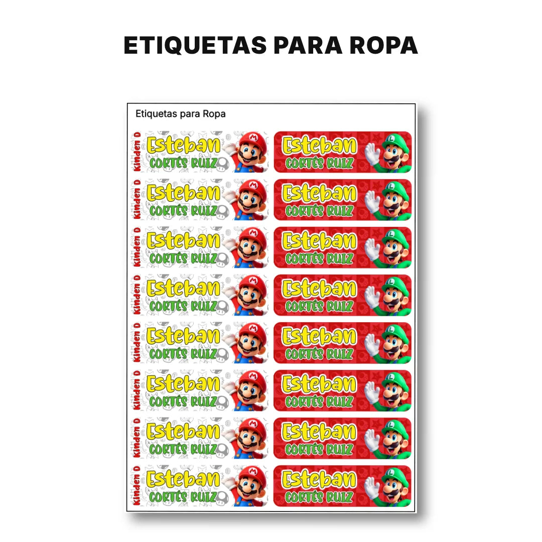 Héroe Gamer Clásico – Etiquetas Escolares Personalizadas
