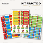Héroe Gamer Clásico 🍄 - Etiquetas Escolares Premium Personalizadas