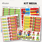 Héroe Gamer Clásico 🍄 - Etiquetas Escolares Premium Personalizadas