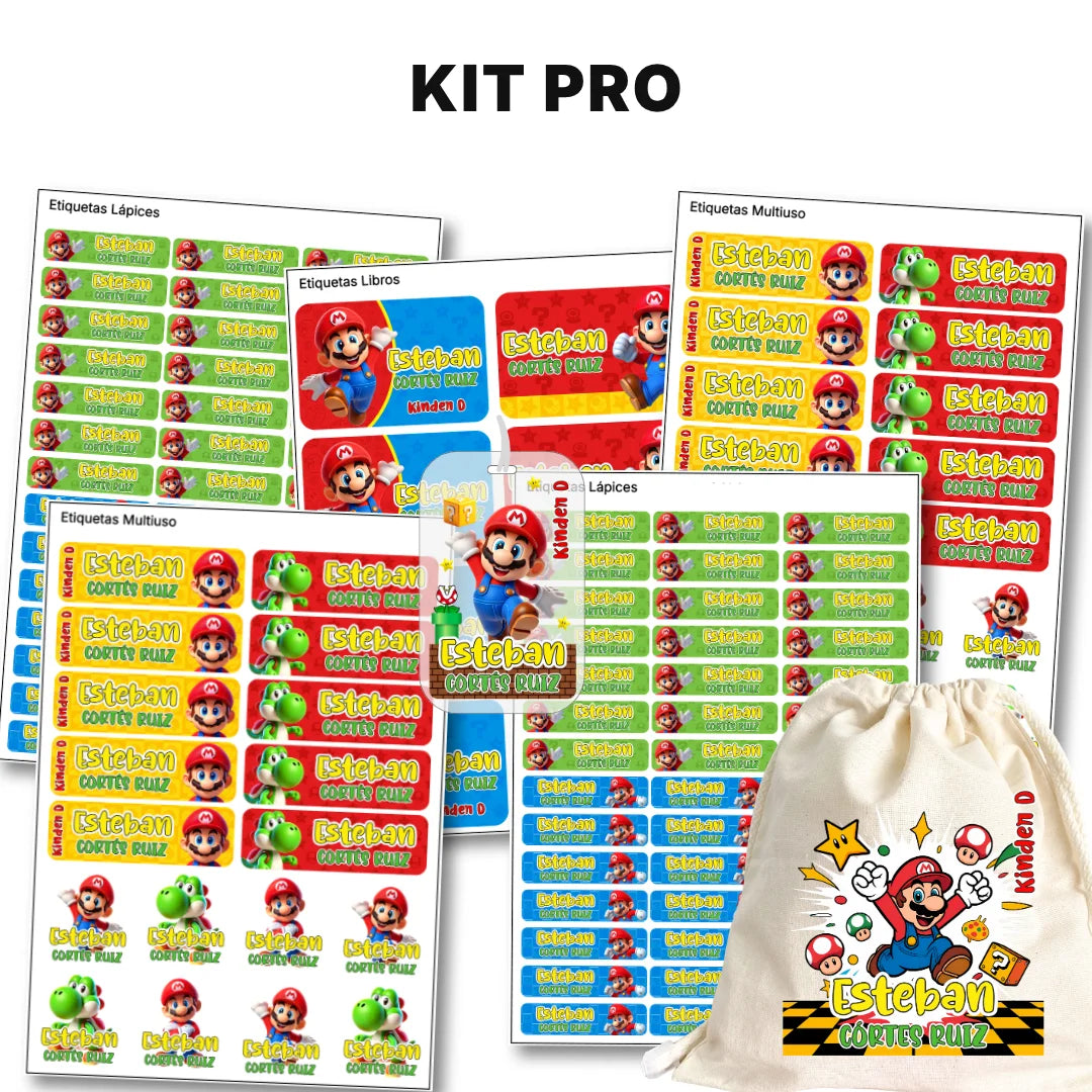 Héroe Gamer Clásico – Etiquetas Escolares Personalizadas