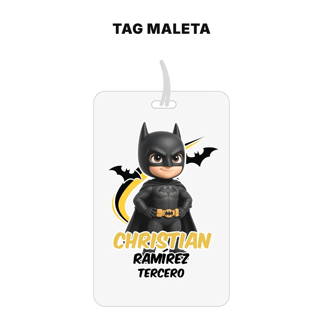 Hombre Murciélago – Etiquetas Escolares Personalizadas