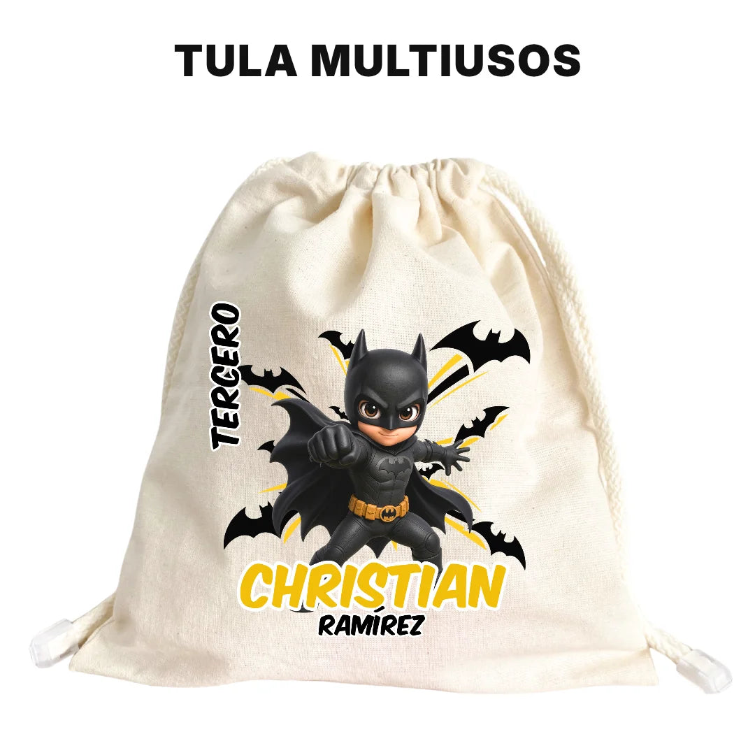 Hombre Murciélago – Etiquetas Escolares Personalizadas