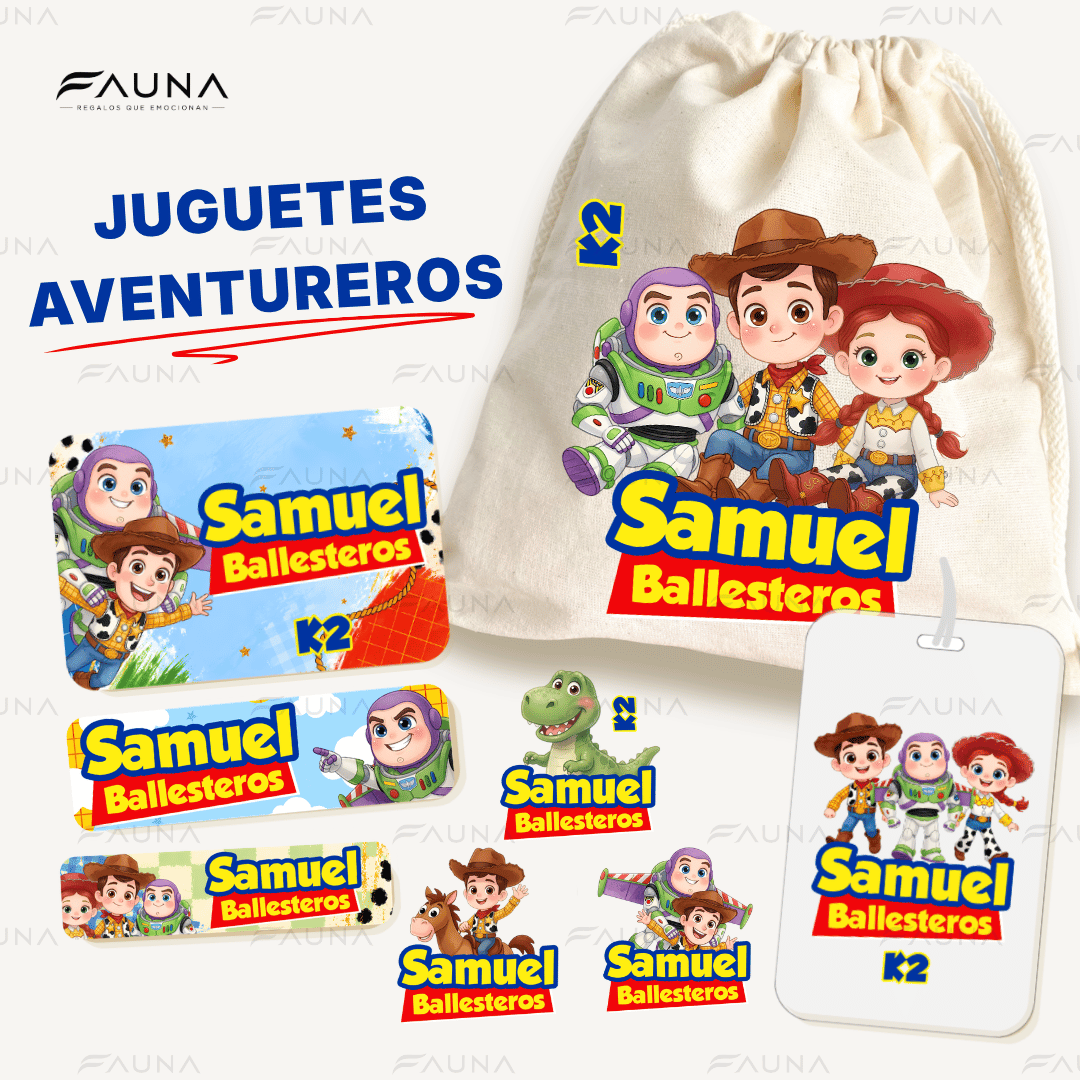 Juguetes Aventureros – Etiquetas Escolares Personalizadas