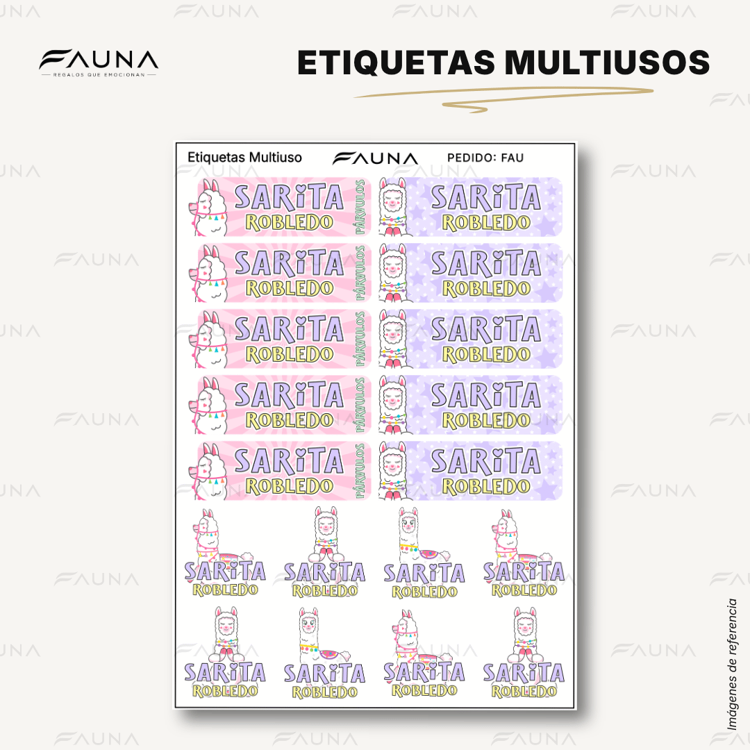 Llama 🦙 - Etiquetas Escolares Premium Personalizadas