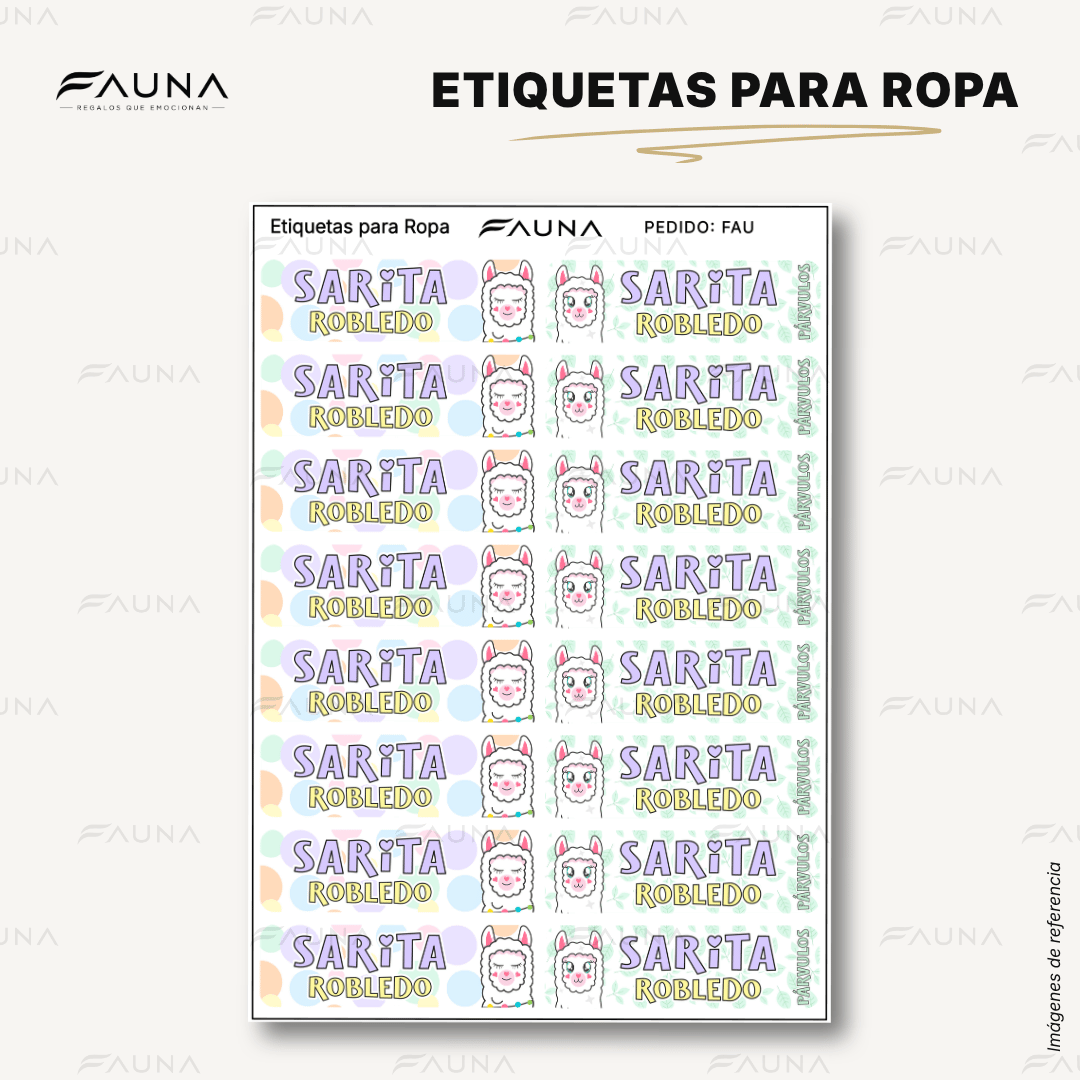 Llama 🦙 - Etiquetas Escolares Premium Personalizadas