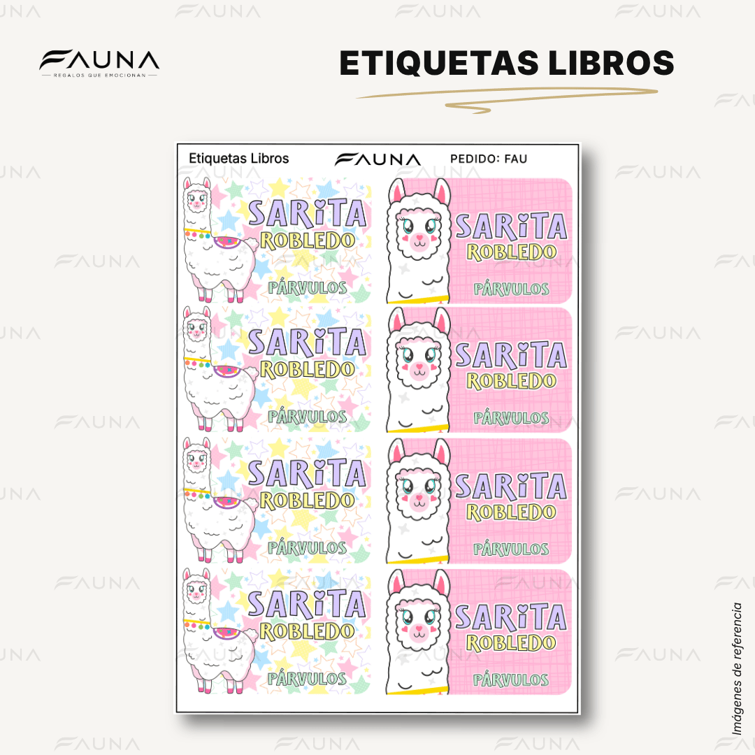 Llama 🦙 - Etiquetas Escolares Premium Personalizadas