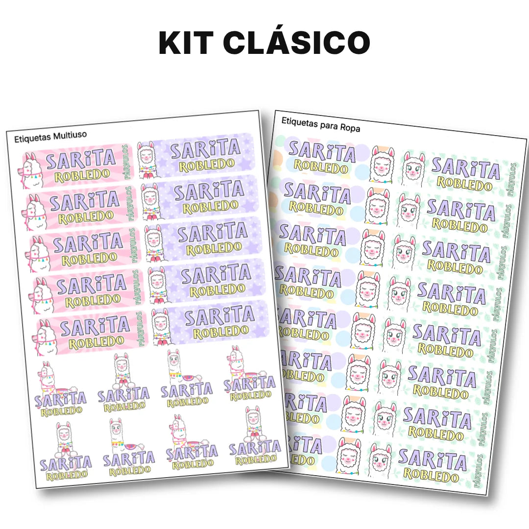 Llama – Etiquetas Escolares Personalizadas
