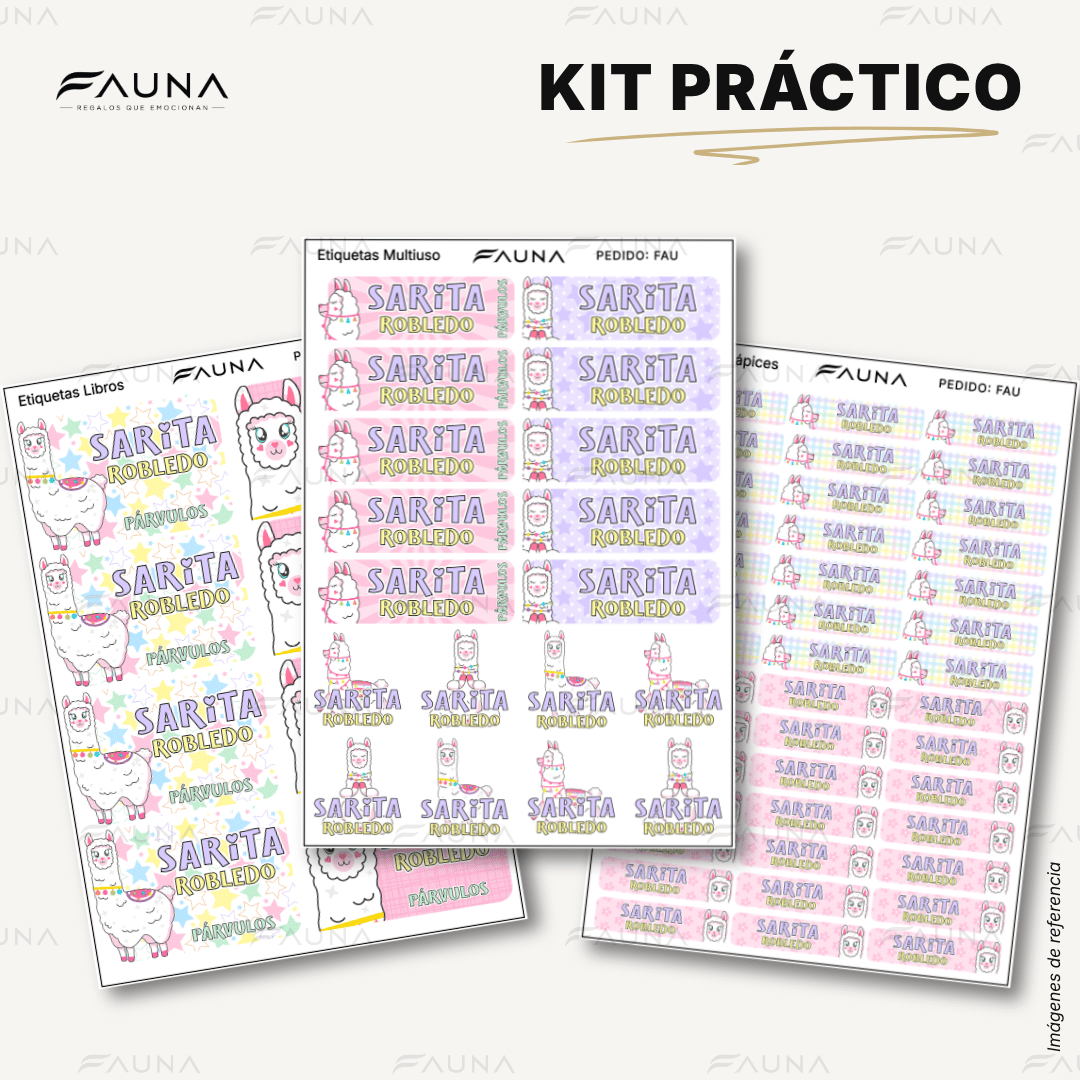 Llama 🦙 - Etiquetas Escolares Premium Personalizadas