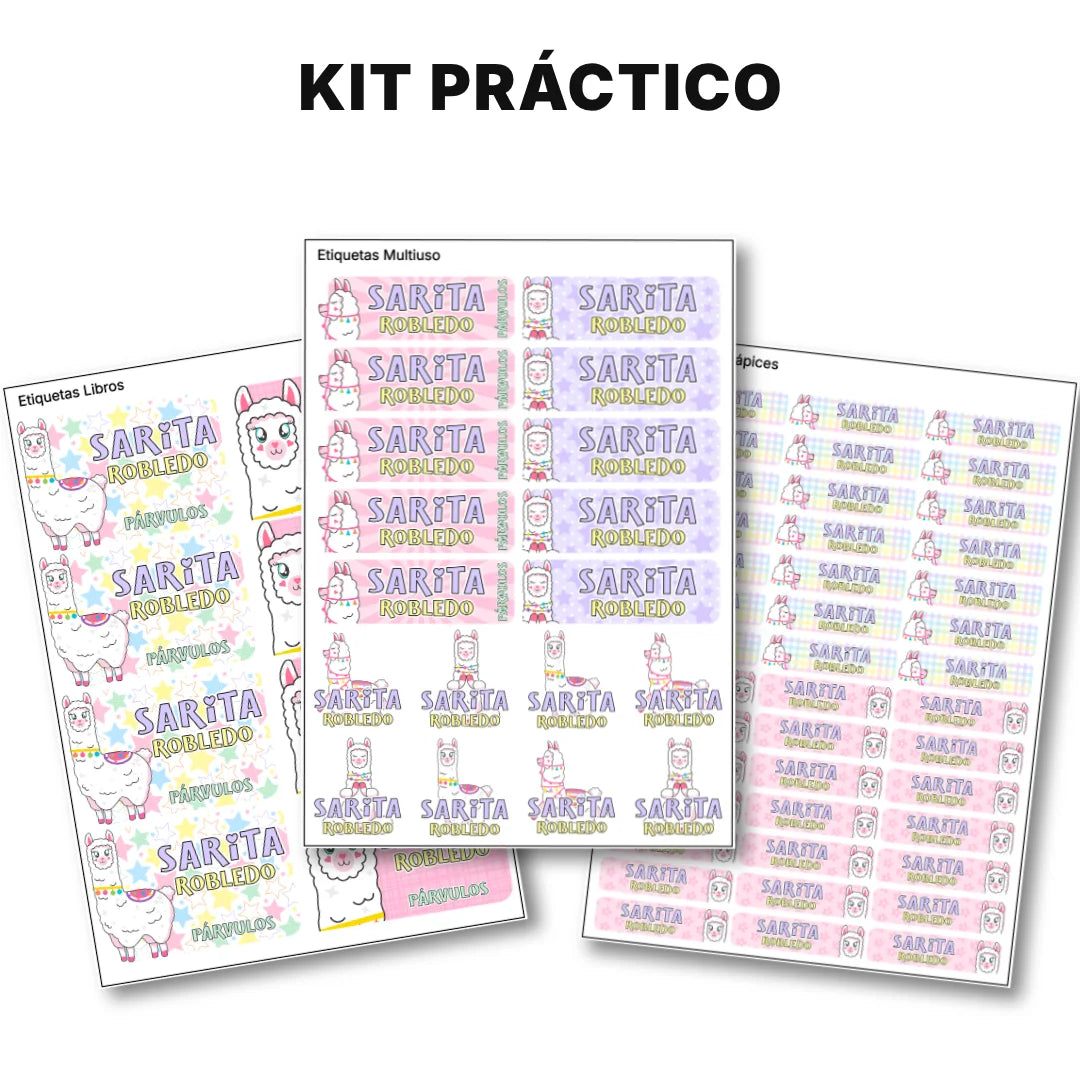 Llama – Etiquetas Escolares Personalizadas