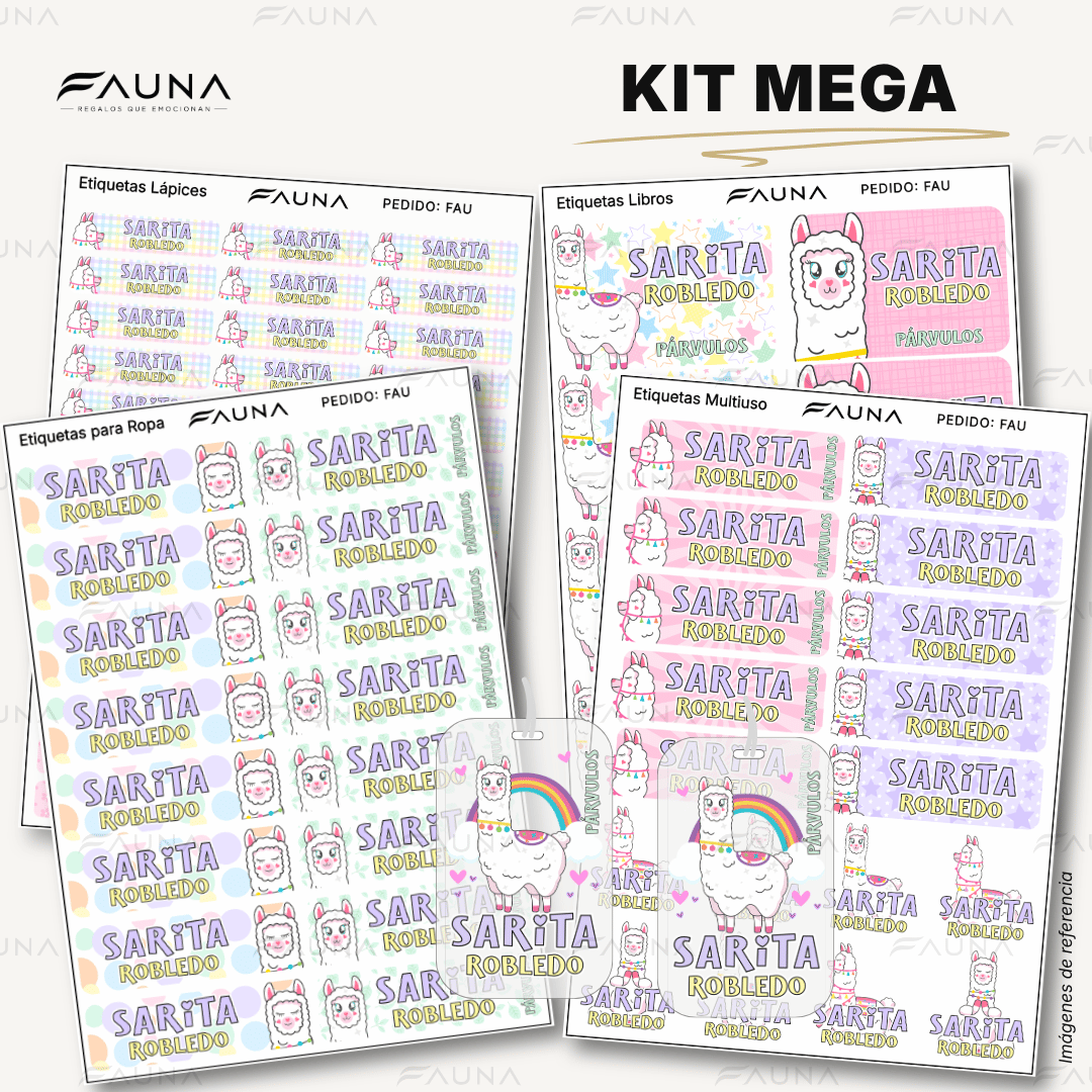 Llama 🦙 - Etiquetas Escolares Premium Personalizadas