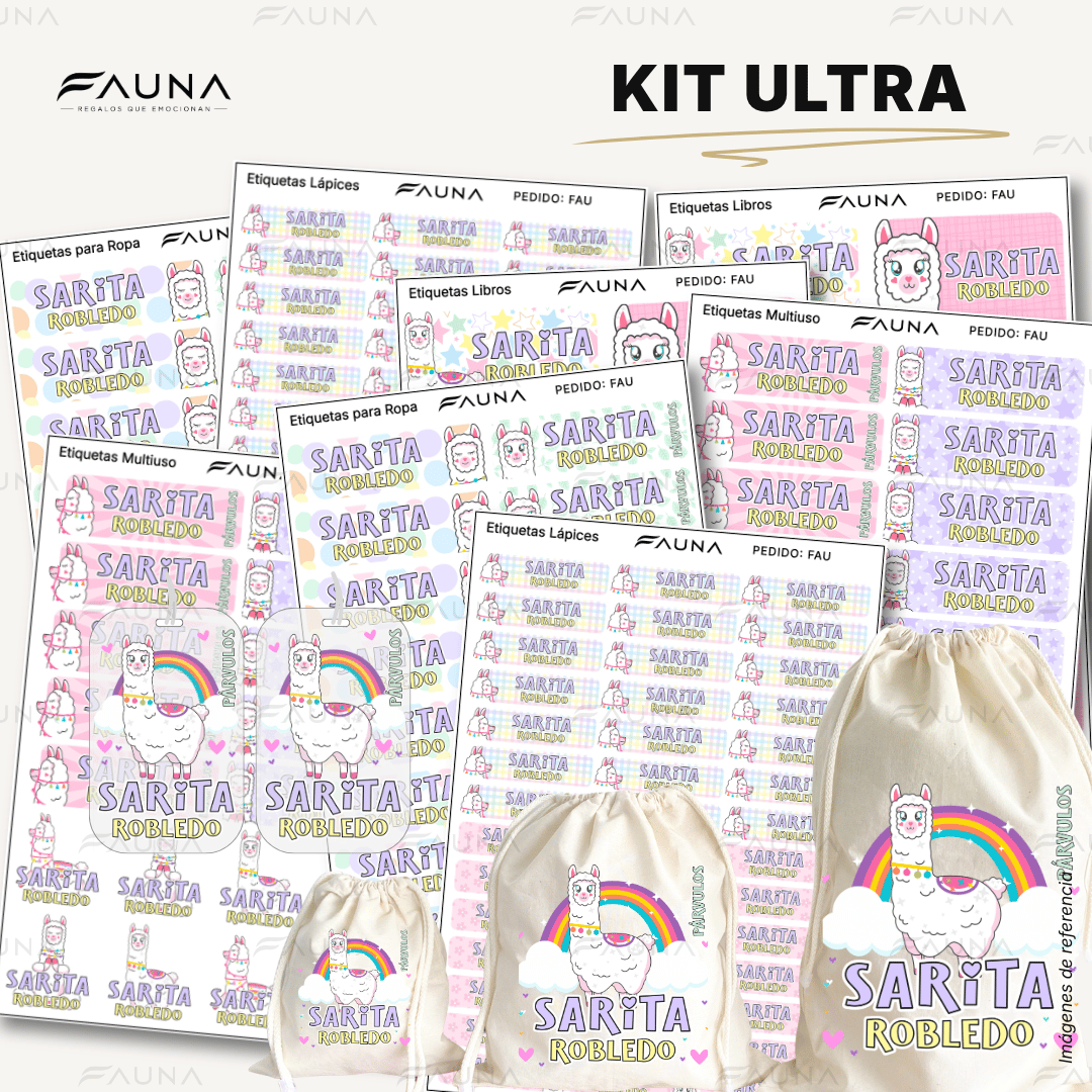 Llama 🦙 - Etiquetas Escolares Premium Personalizadas