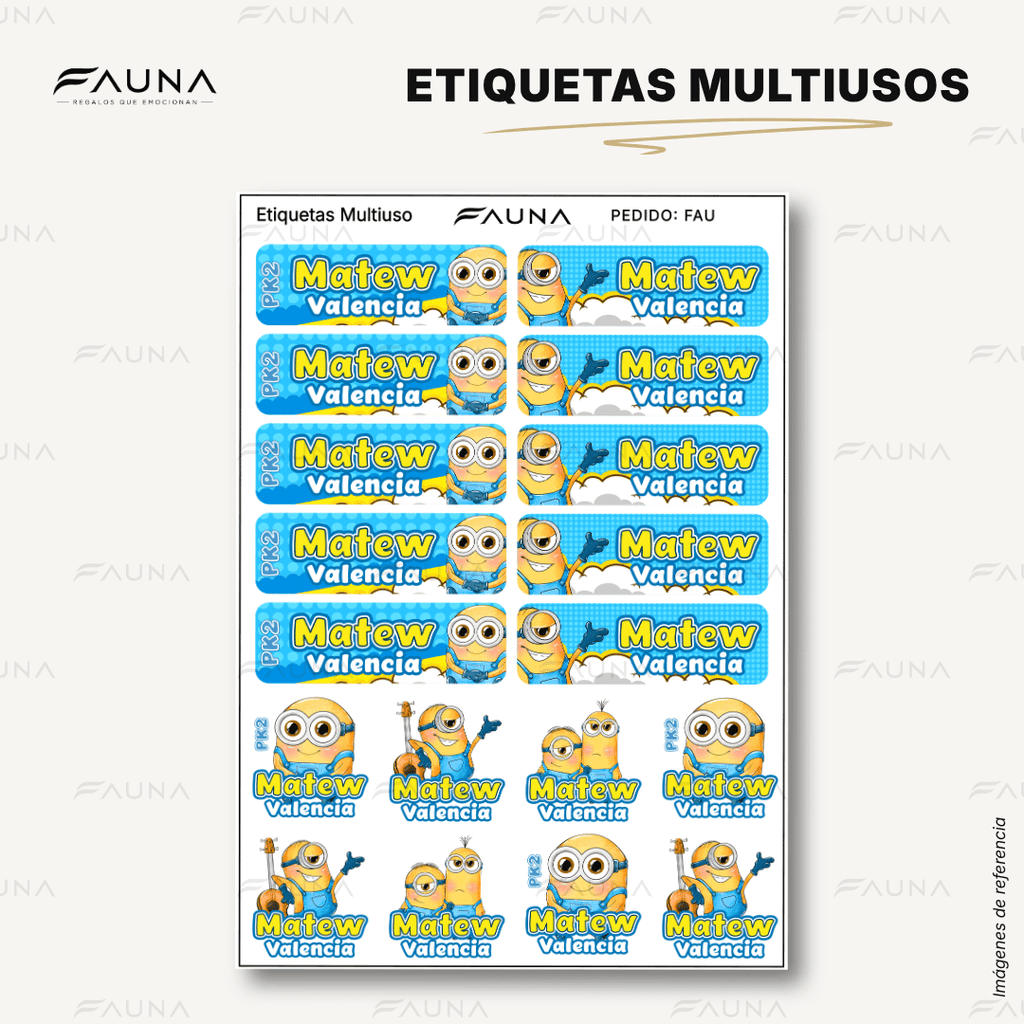 Locuras Amarillas 🍌 - Etiquetas Escolares Premium Personalizadas