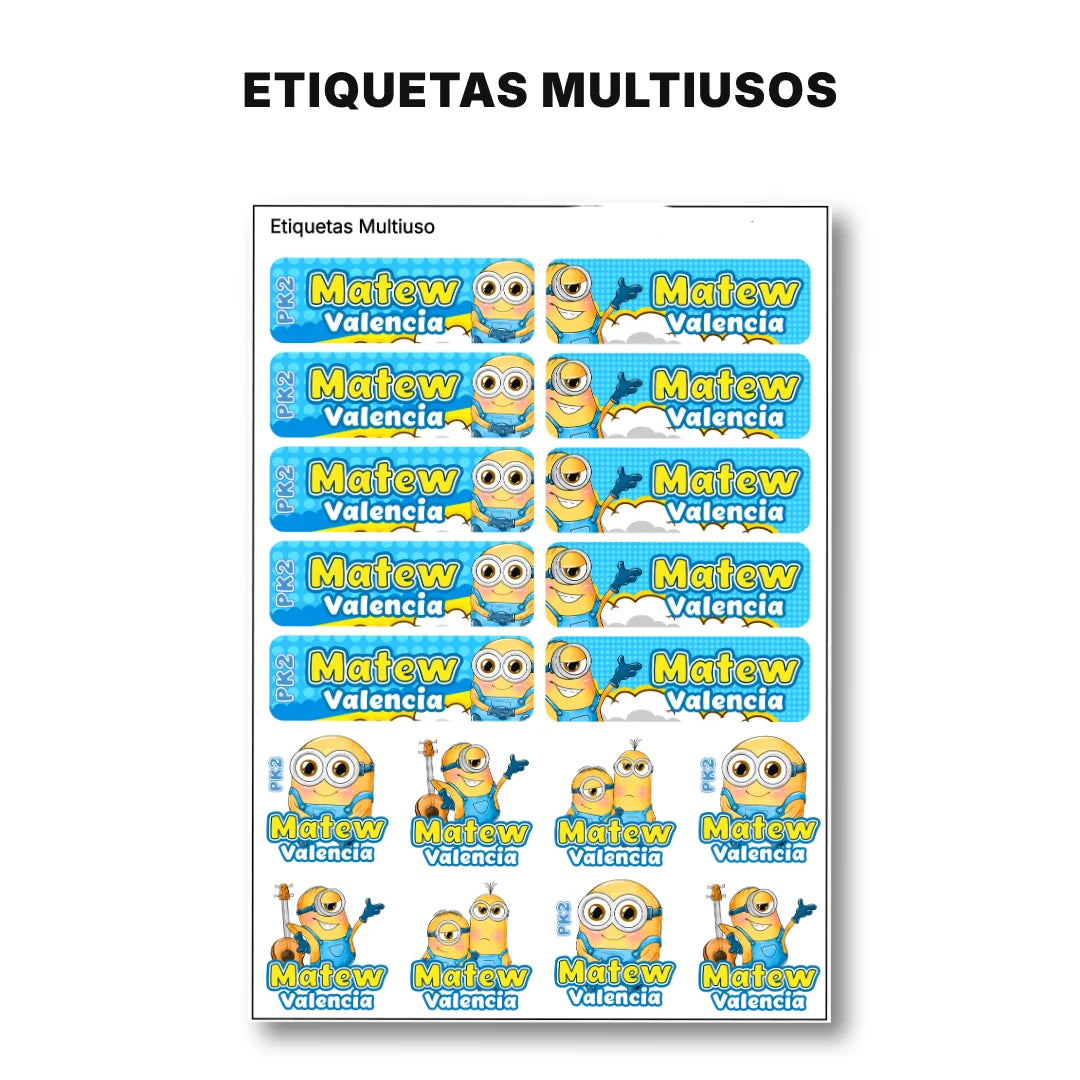 Locuras Amarillas – Etiquetas Escolares Personalizadas