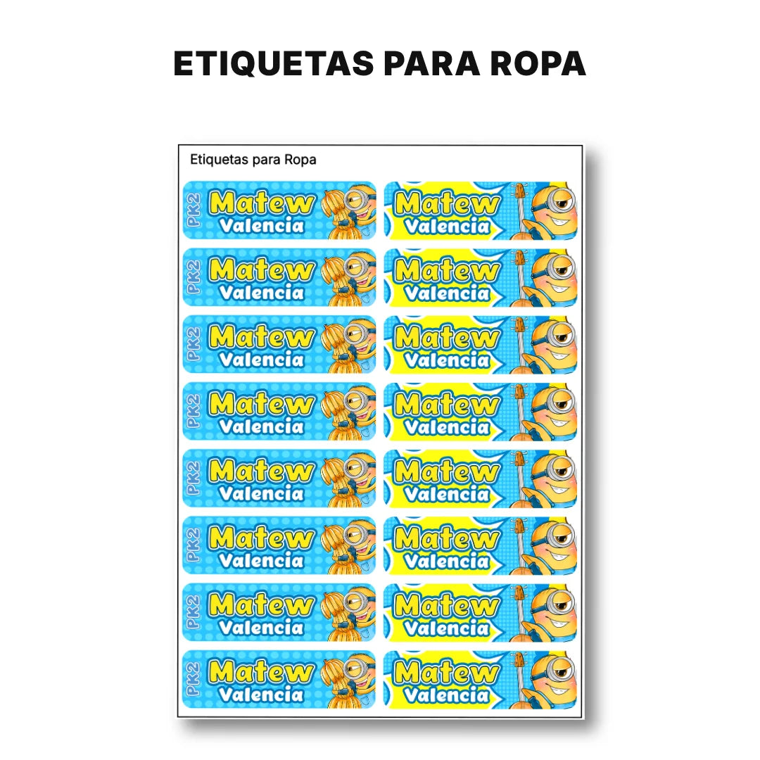 Locuras Amarillas – Etiquetas Escolares Personalizadas