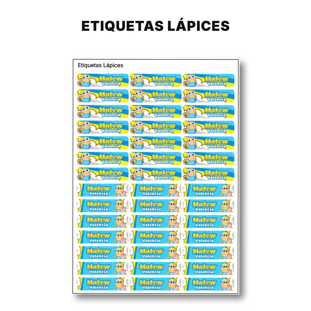 Locuras Amarillas – Etiquetas Escolares Personalizadas