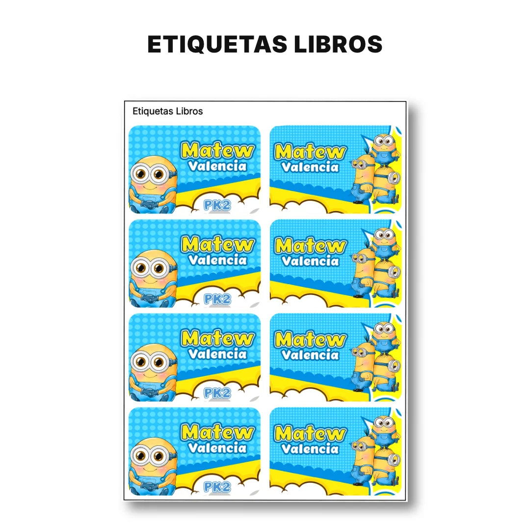 Locuras Amarillas – Etiquetas Escolares Personalizadas