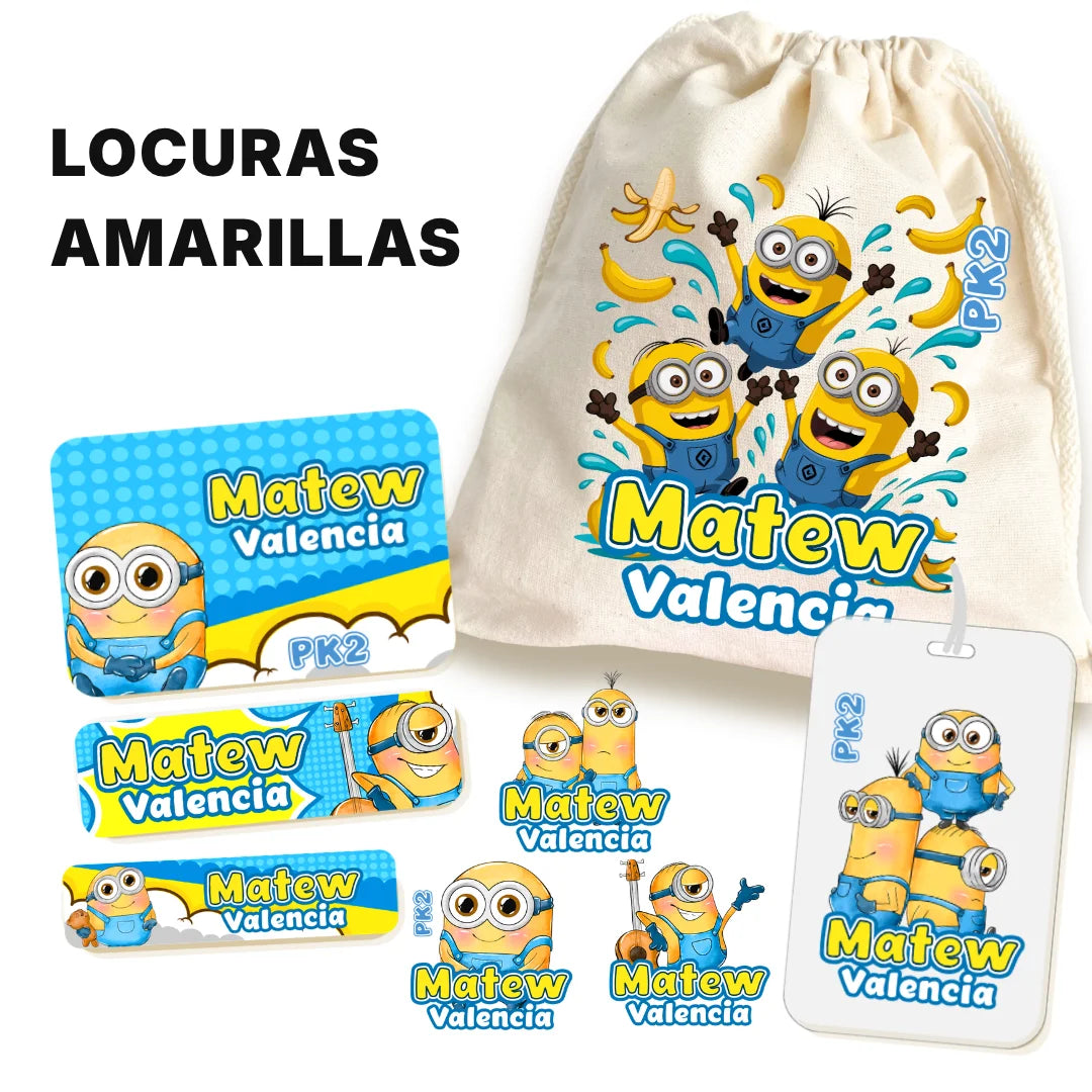 Locuras Amarillas – Etiquetas Escolares Personalizadas