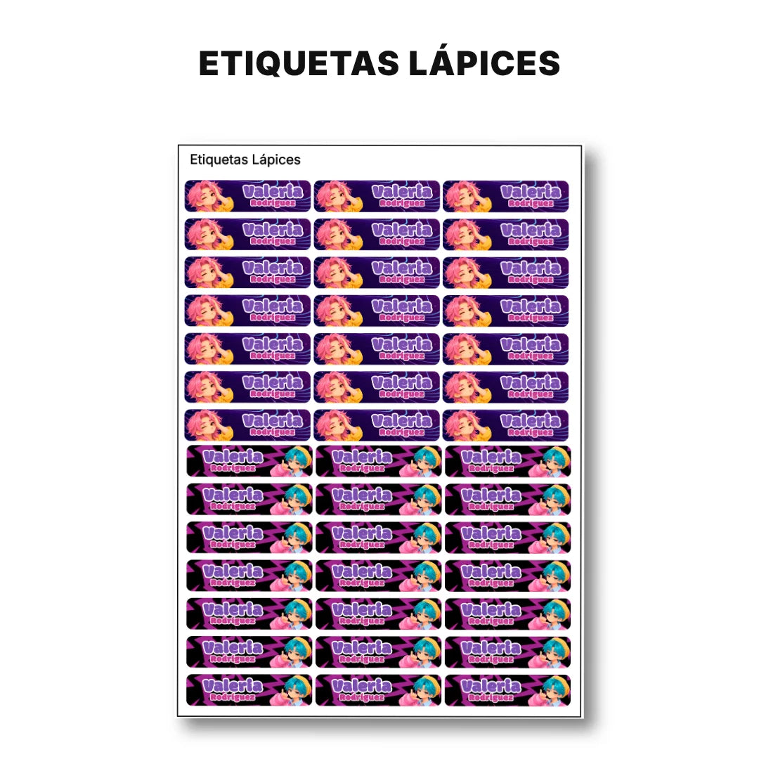Los Chicos K-pop – Etiquetas Escolares Personalizadas