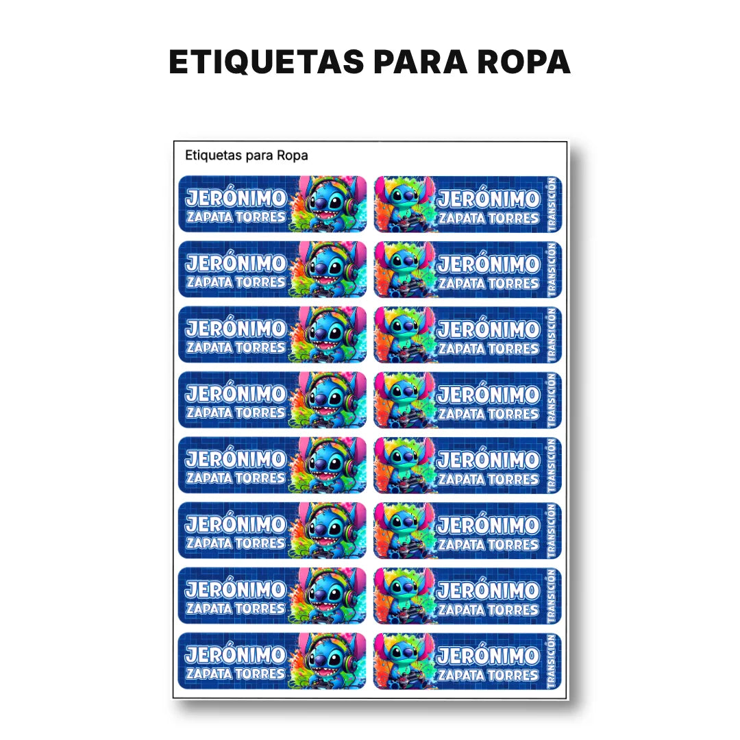 Monstruito Azul – Etiquetas Escolares Personalizadas