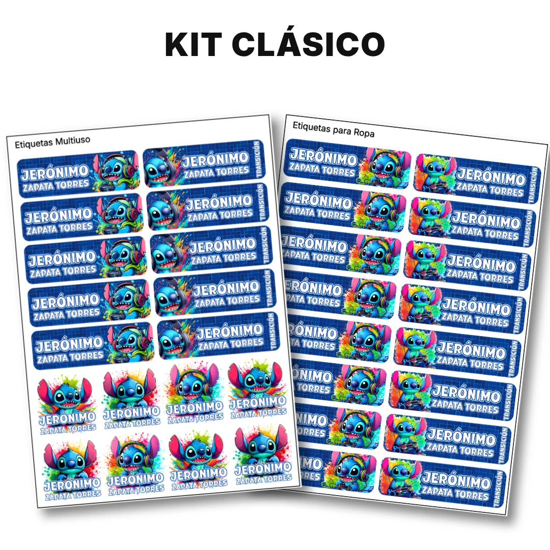 Monstruito Azul – Etiquetas Escolares Personalizadas
