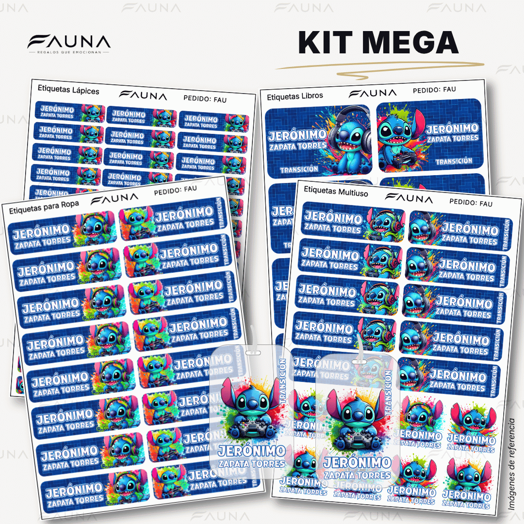 Monstruito Azul 💙 - Etiquetas Escolares Premium Personalizadas