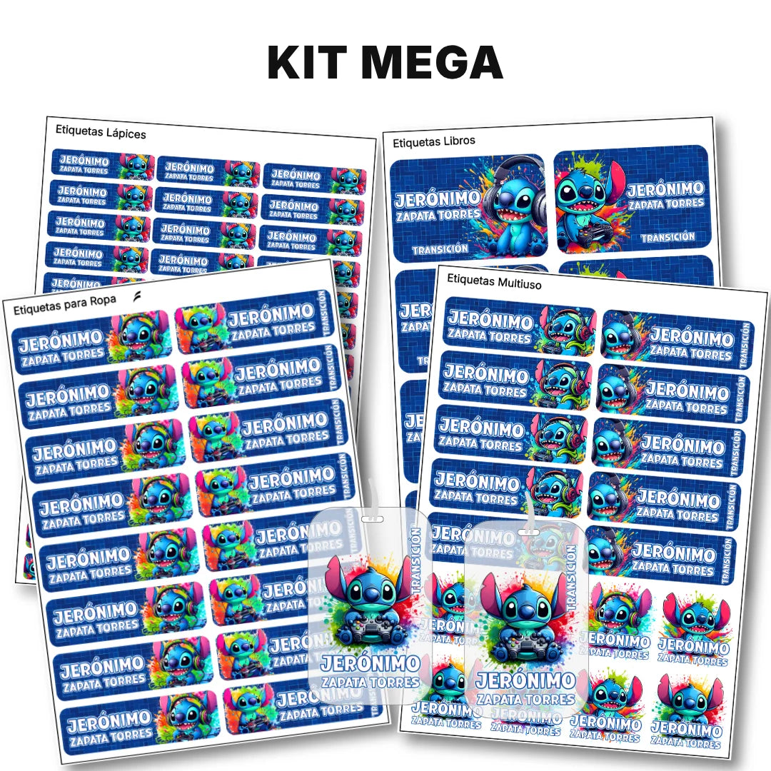 Monstruito Azul – Etiquetas Escolares Personalizadas