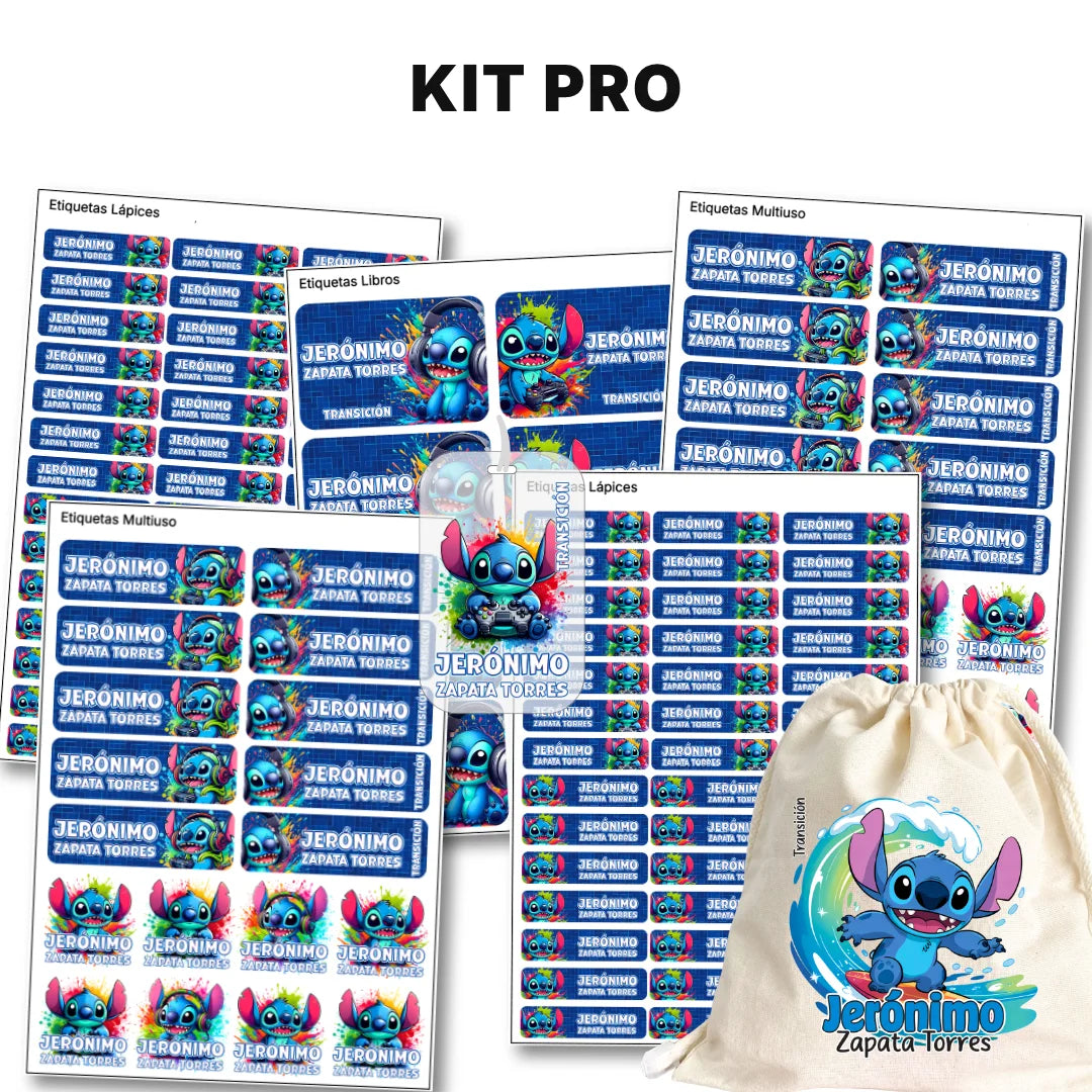 Monstruito Azul – Etiquetas Escolares Personalizadas