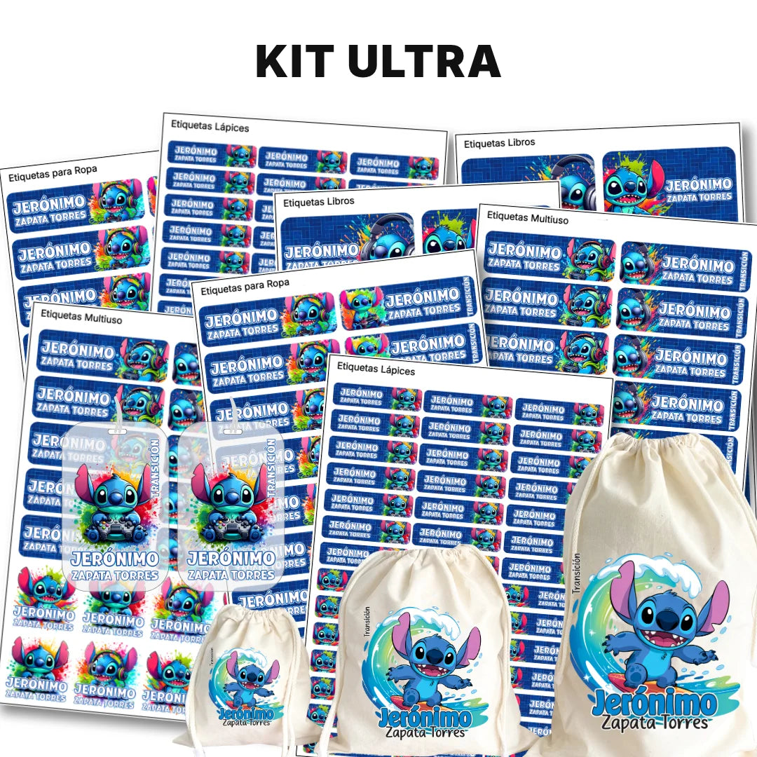 Monstruito Azul – Etiquetas Escolares Personalizadas