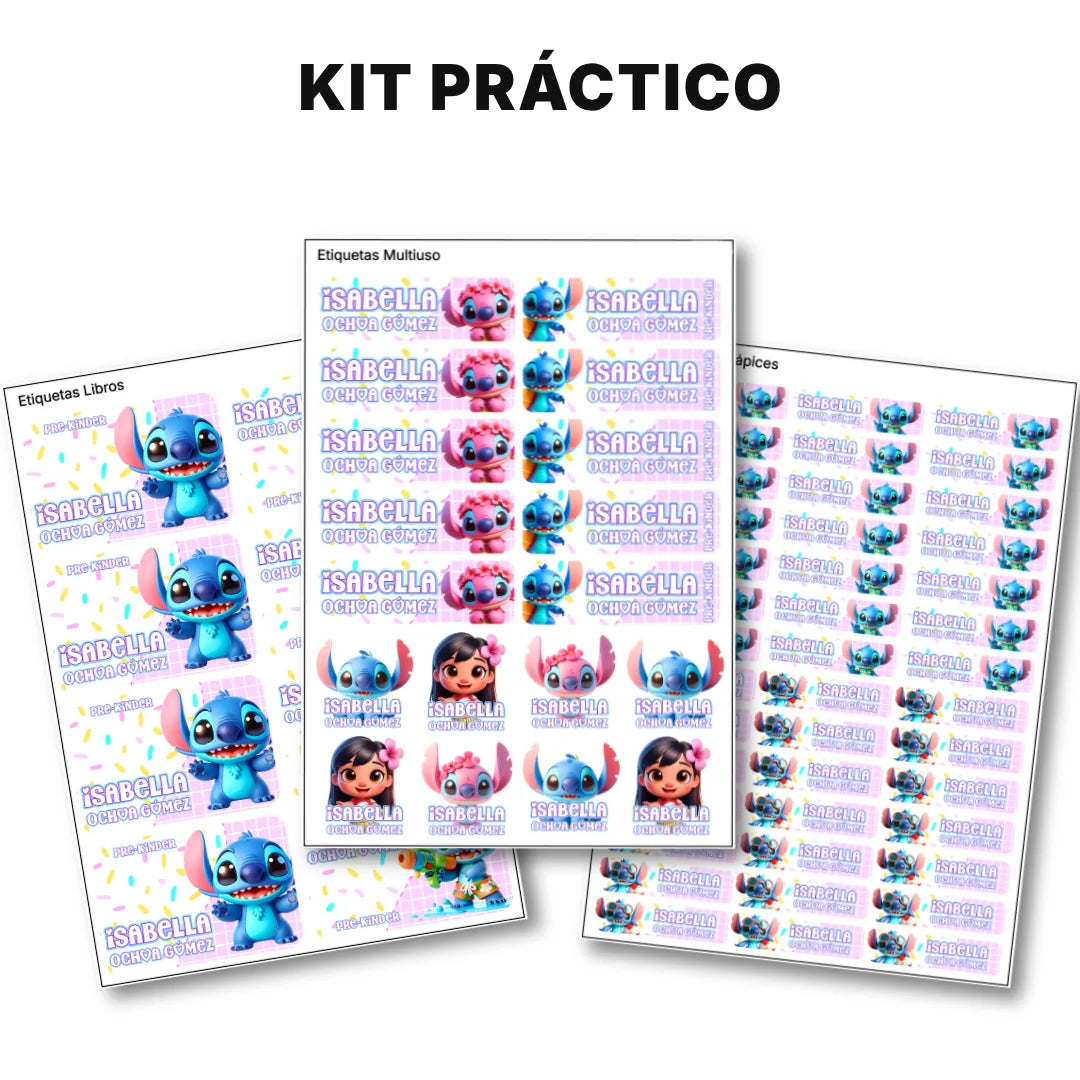 Monstruito Rosa – Etiquetas Escolares Personalizadas