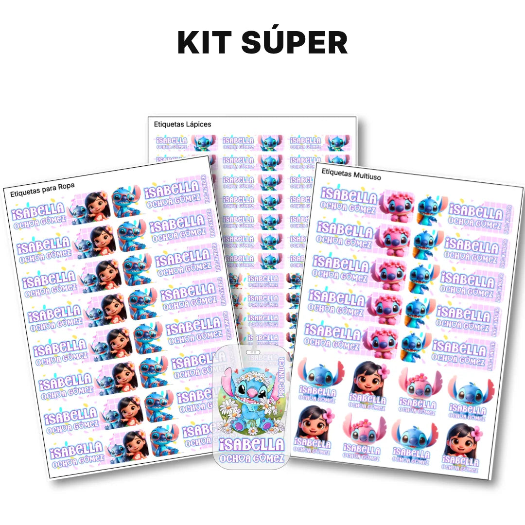 Monstruito Rosa – Etiquetas Escolares Personalizadas